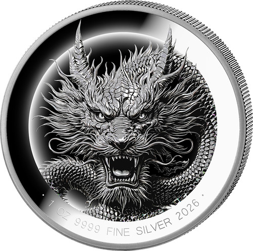 Moneta argento drago cinese - moneta,