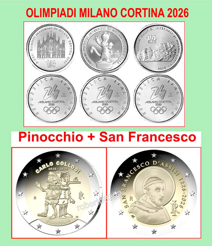 Italia lotto 5 monete - italia,